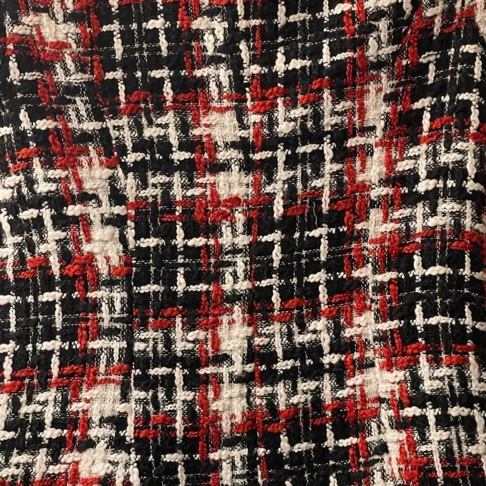 Luii Tweed Red Black Vest Small